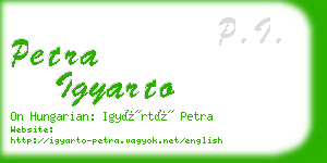 petra igyarto business card